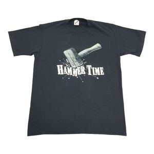 Vintage 1990 Detroit Pistons Bad Boys Hammer Time Single Stitch T-Shirt L Black